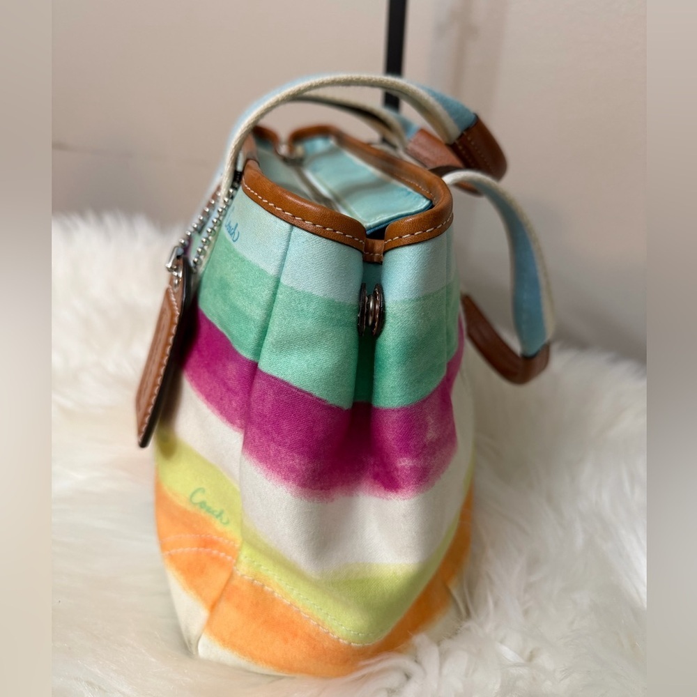 Coach Colorful Striped Tote Bag - Picture 7 of 10